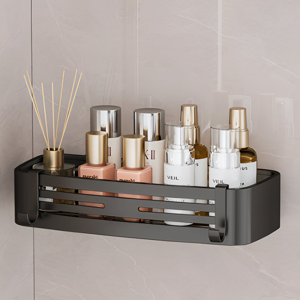 太空鋁吸盤浴室架|免釘免鑽秒貼牆.收納洗沐不再東倒西歪