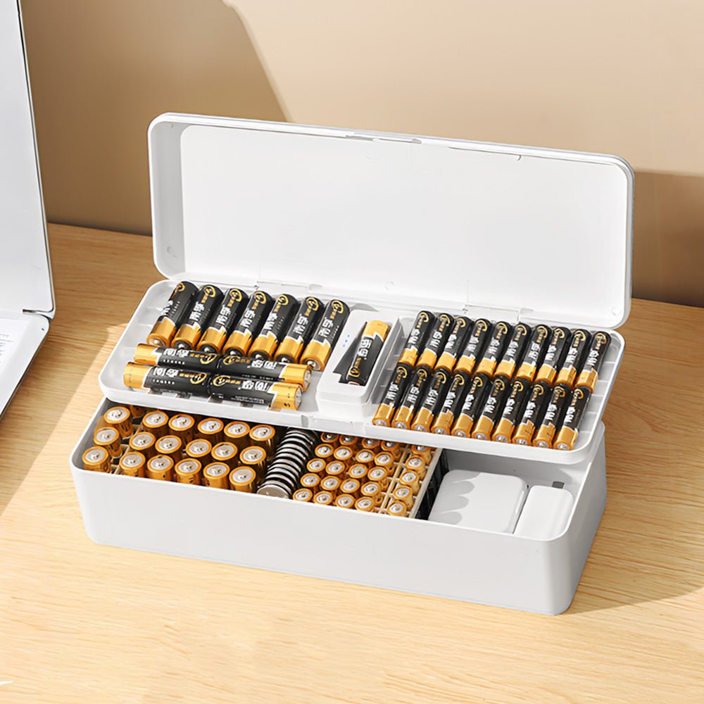 電池收納盒|分類收納.內附檢測器.電量一目了然