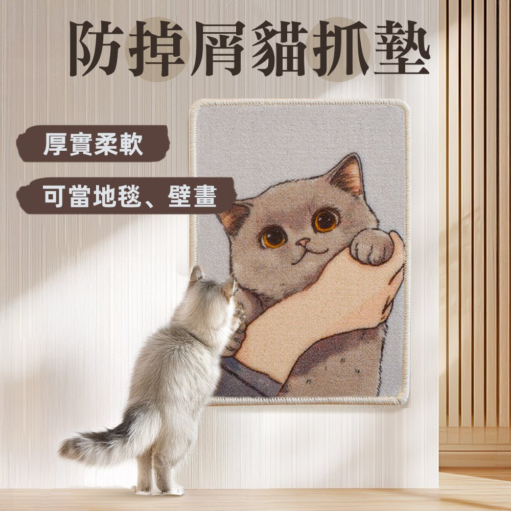 防掉屑貓抓墊 3片組|不卡屑不卡爪・地面牆面都能貼・附貓圖造型增添療癒感