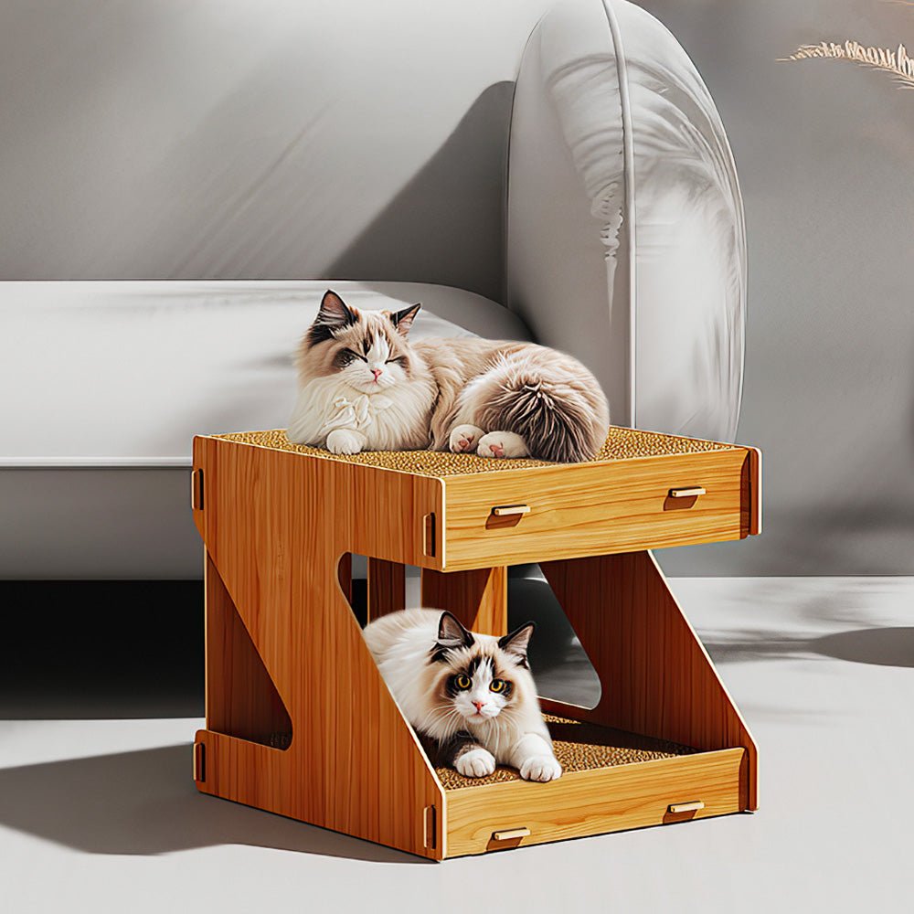 雙層貓抓屋|上下可窩可抓,兩隻貓也不搶位置