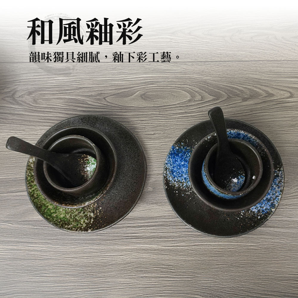 復古日式餐具|釉下彩細膩工藝・4件組碗盤器皿