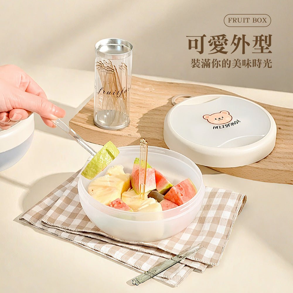 小熊便攜水果盒|可愛外型好帶出門,甜點沙拉一盒搞定