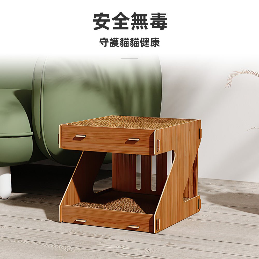 雙層貓抓屋|上下可窩可抓,兩隻貓也不搶位置
