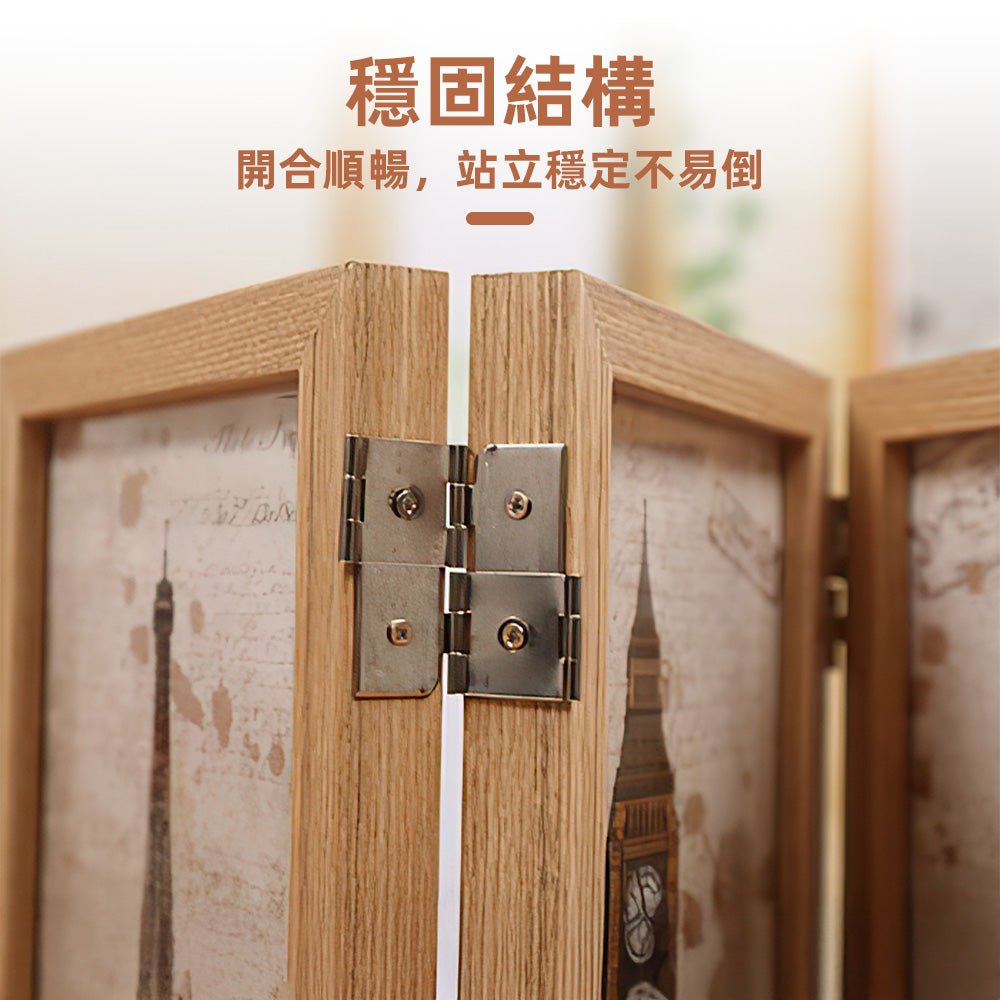 三折相框 6吋|雙面透明木質相框・三折設計展示框・可摺疊相框