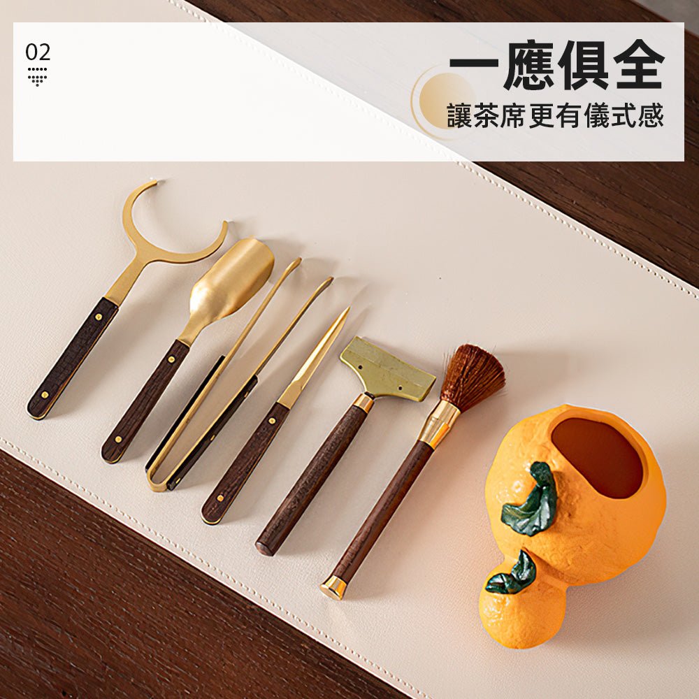 橘香茶具六君子|茶席美學・六件式泡茶組・橘子造型收納