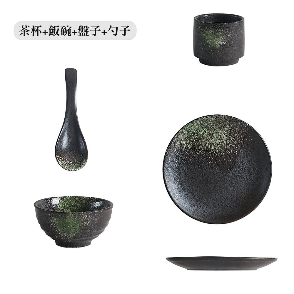 復古日式餐具|釉下彩細膩工藝・4件組碗盤器皿