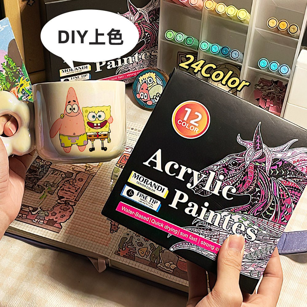 莫蘭迪色丙烯馬克筆|12色入門塗鴉・DIY手作彩繪 |上手家居