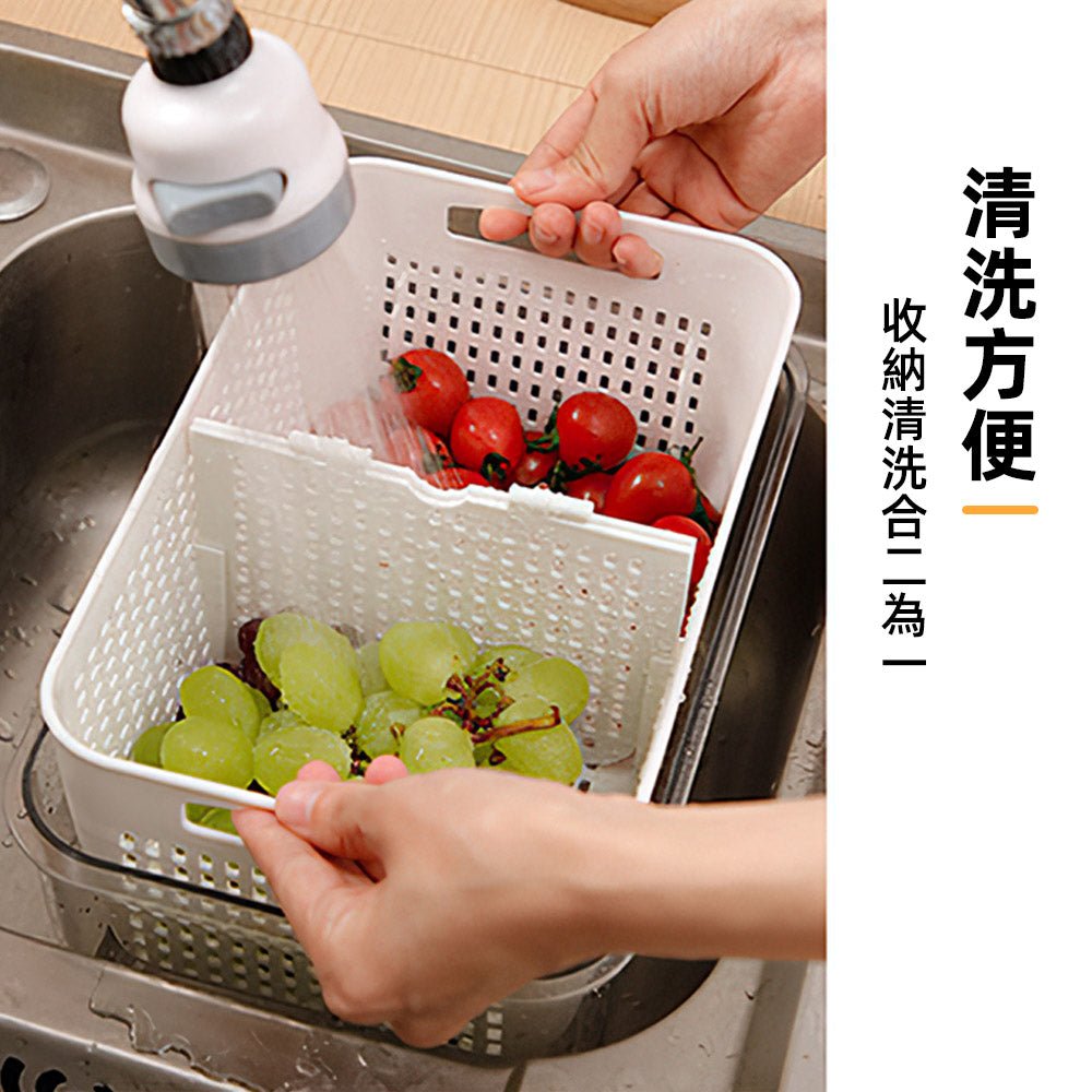瀝水保鮮盒 4.5L|內置瀝水籃設計・密封保鮮不串味・可調透氣孔延長新鮮