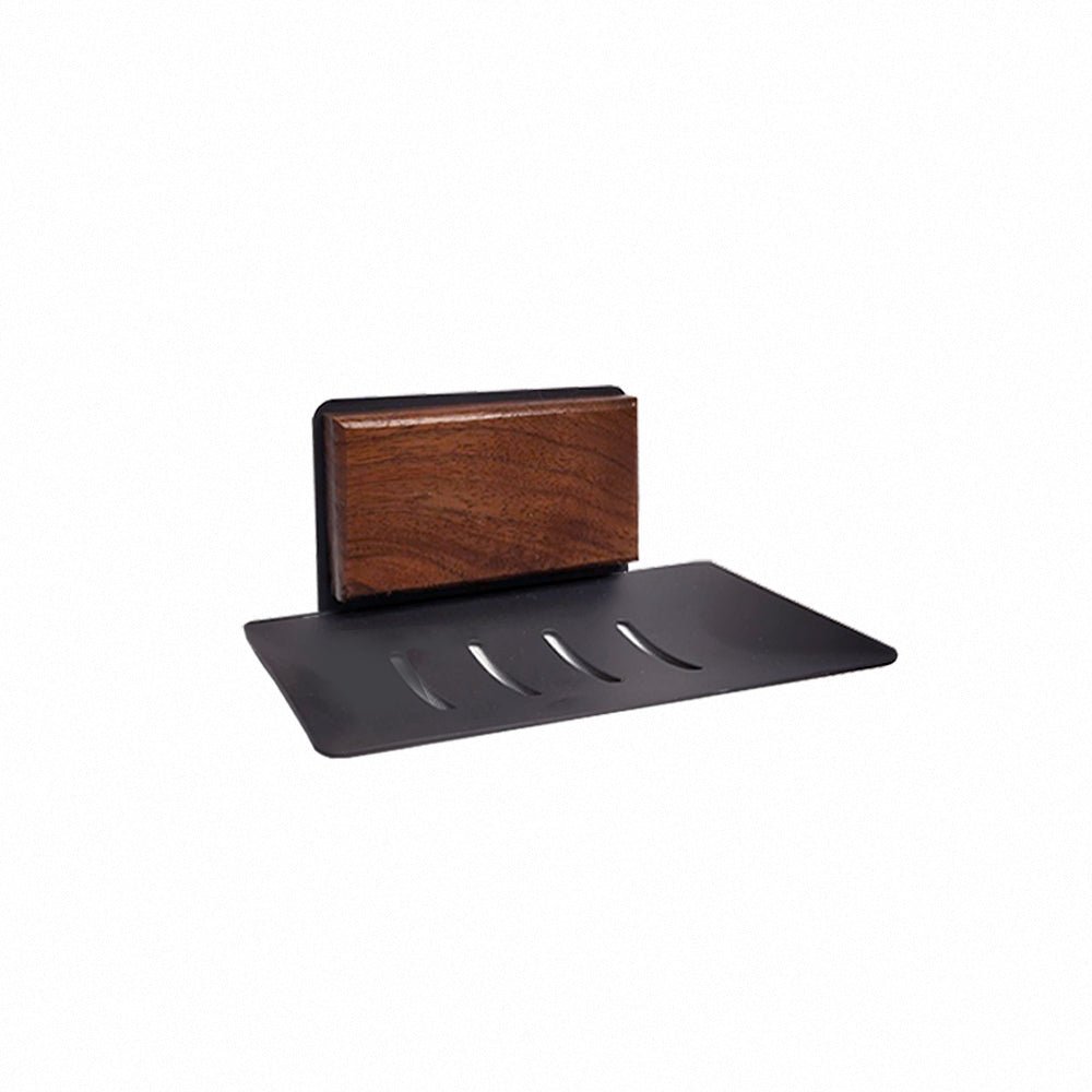 木紋瀝水肥皂架|免打孔壁掛設計,洗手台乾爽不積水