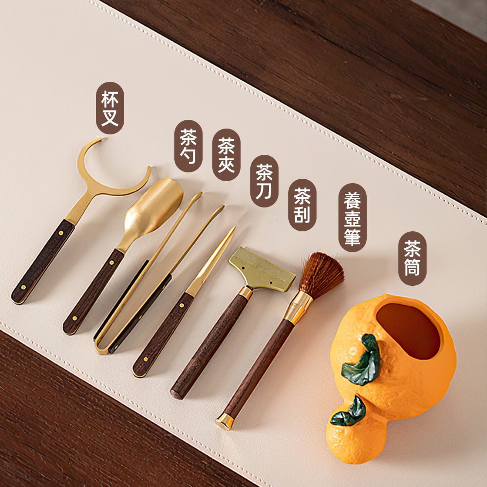 橘香茶具六君子|茶席美學・六件式泡茶組・橘子造型收納