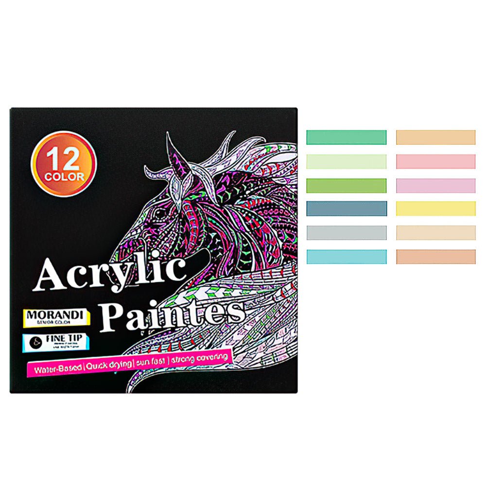 莫蘭迪色丙烯馬克筆|12色入門塗鴉・DIY手作彩繪 |上手家居