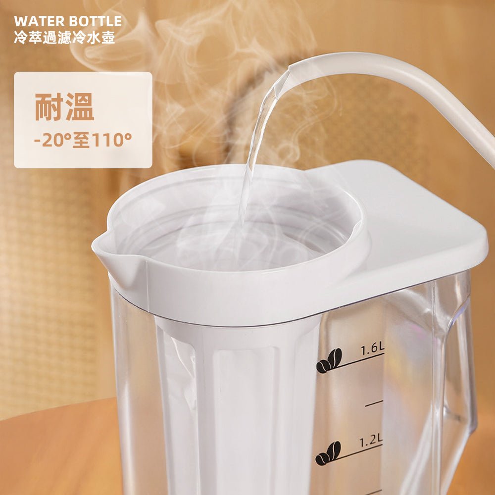 冷萃過濾冷水壺 2.2L|可冷泡熱泡雙用・細密濾網不卡茶渣・旋轉式倒水免開蓋