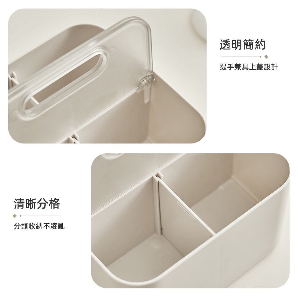 掀蓋手提收納盒|一掀即拿・桌面分類超順手