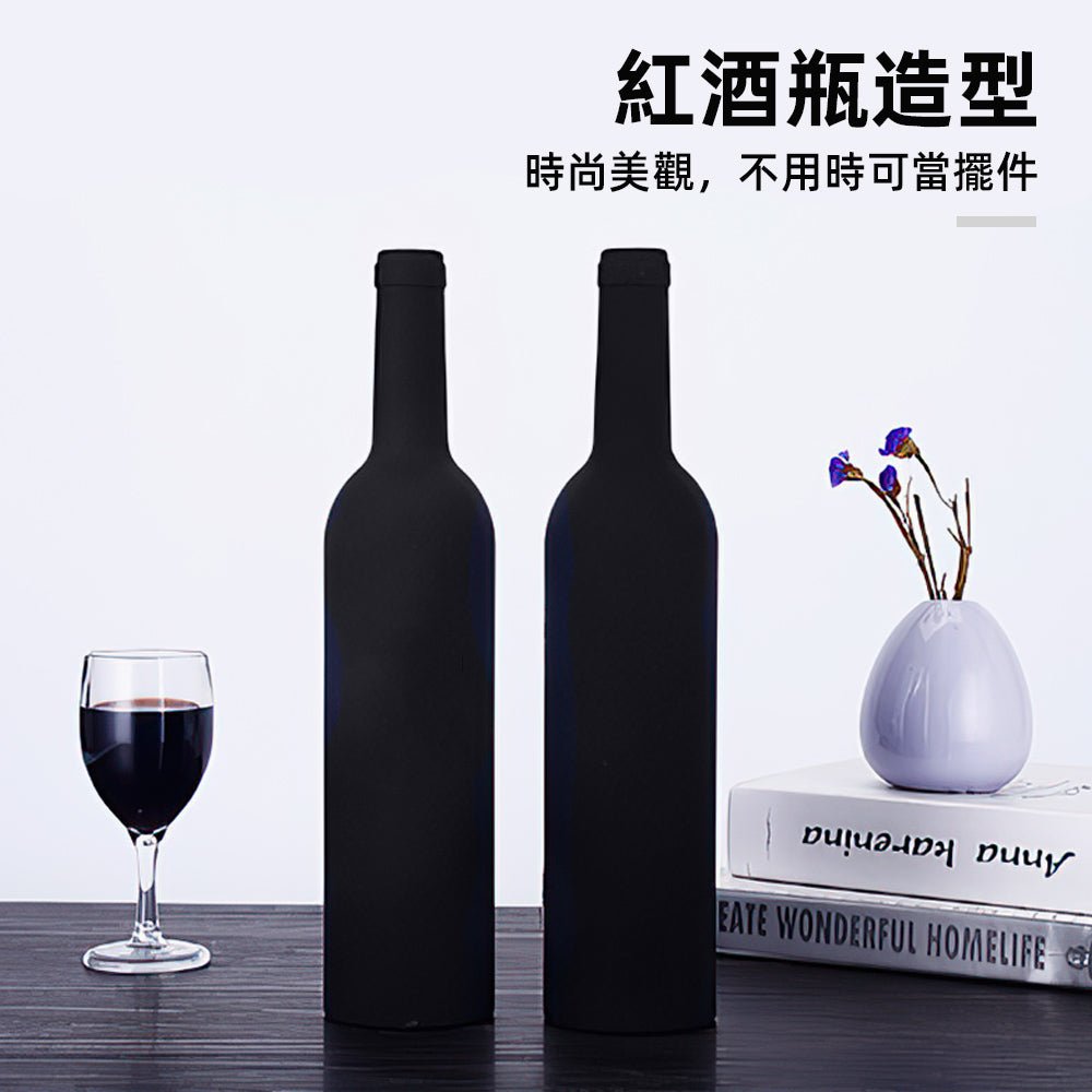 紅酒開瓶器 五件組|磁吸瓶身造型收納・螺旋拔塞不卡瓶・開瓶塞酒一套搞定