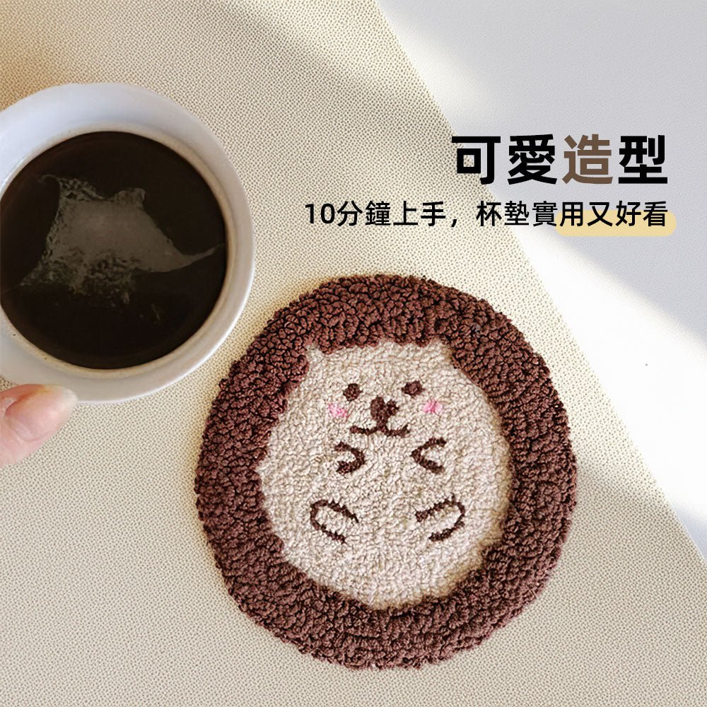俄羅斯刺繡杯墊 材料包|毛線+繡繃+戳筆一包搞定・5款療癒圖樣・新手也能完成的生活小美學
