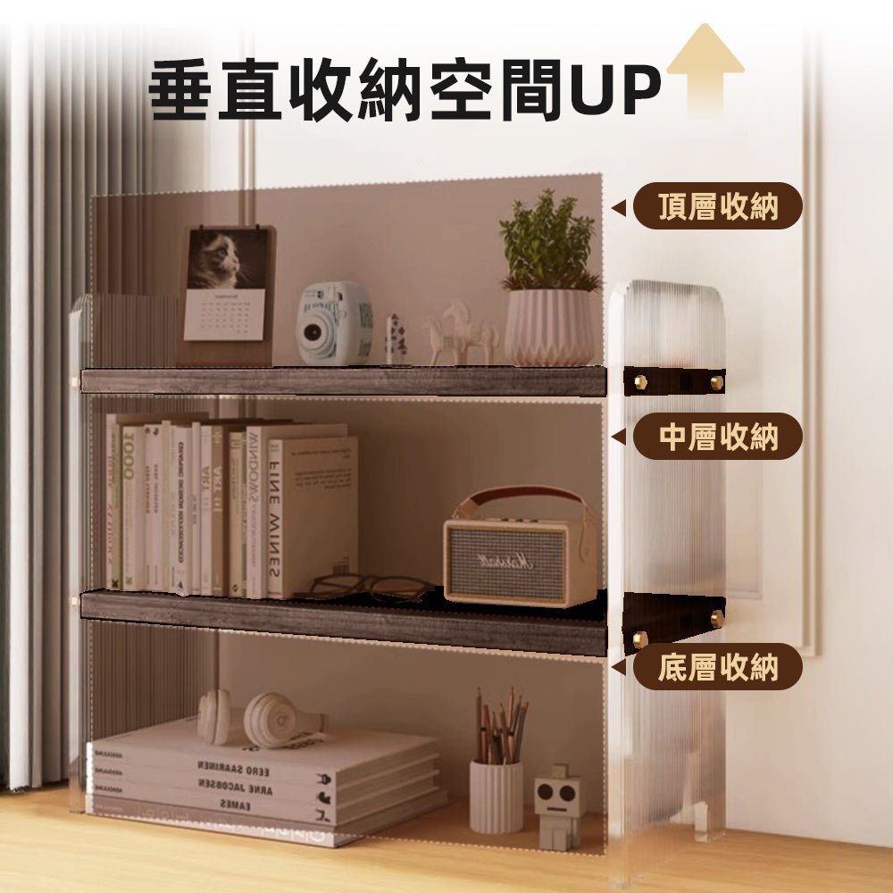 壓克力香水架 胡桃木色|單雙層自由選・桌面展示無壓力・香氛收納質感升級 |上手家居