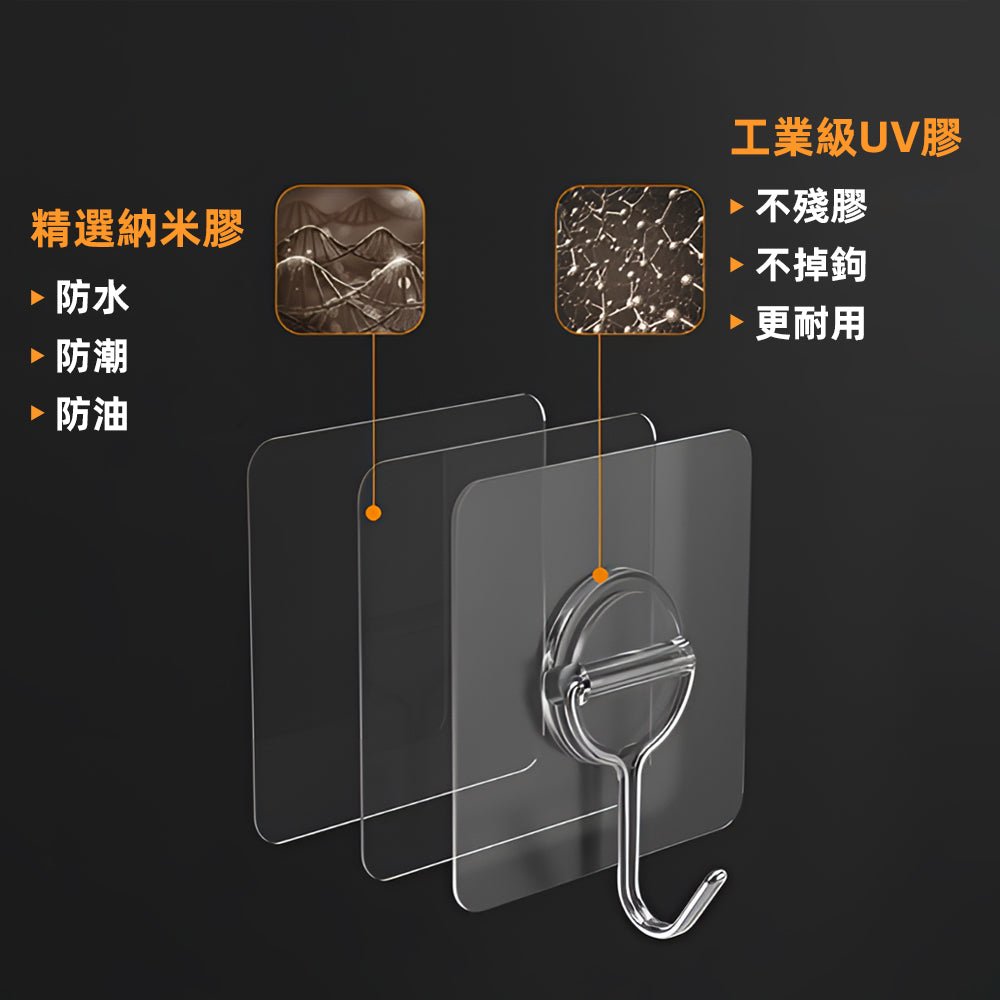 奈米膠無痕掛勾|掃把毛巾不再亂掛.牆面收得又穩又美