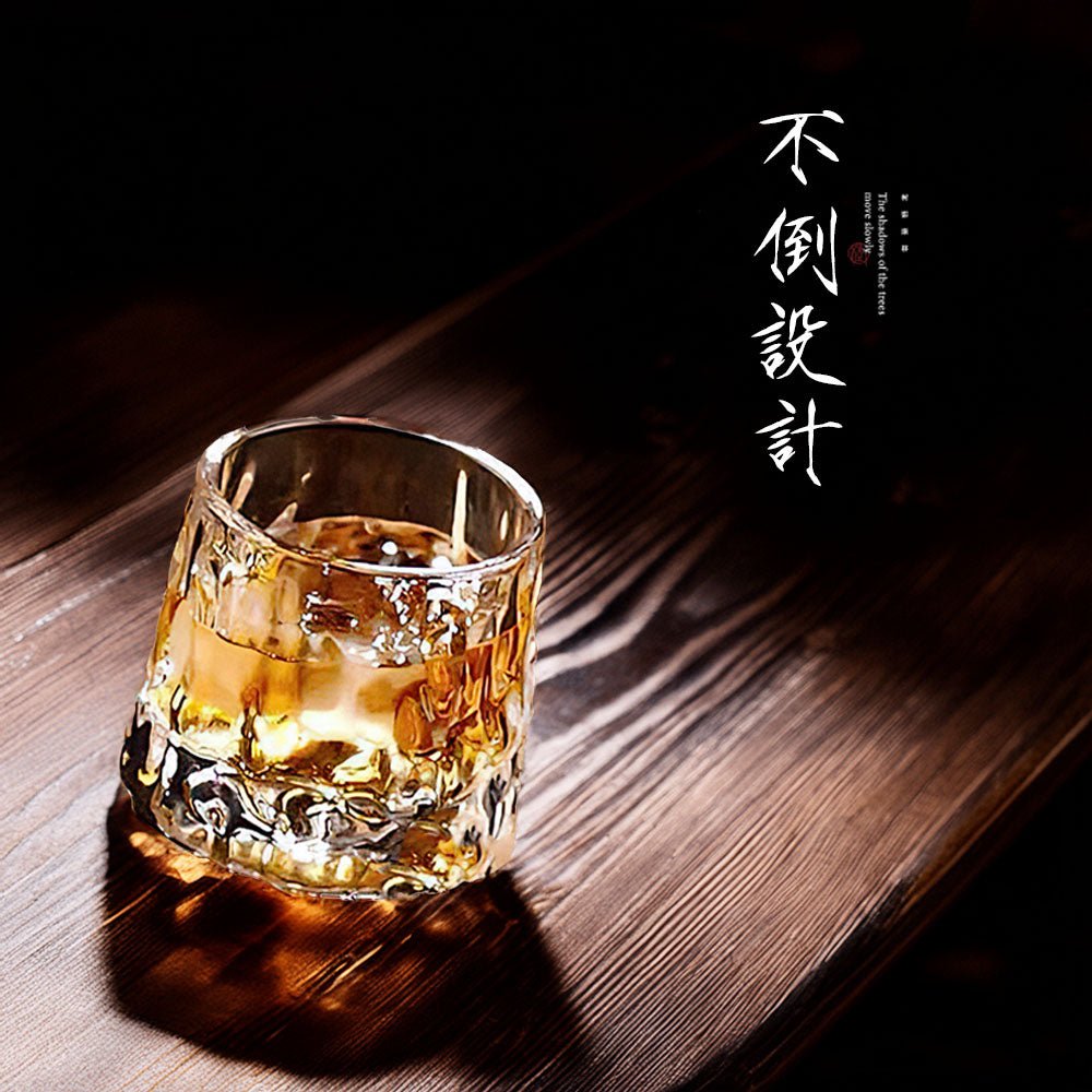 不倒翁威士忌酒杯|厚玻璃旋轉底・穩定不灑手感佳・280ml 微醺日常質感升級