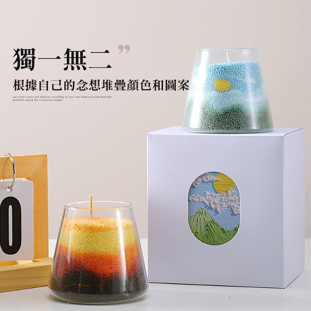 沙畫蠟燭|手作香氛沙蠟・玻璃杯擺飾・送禮首選