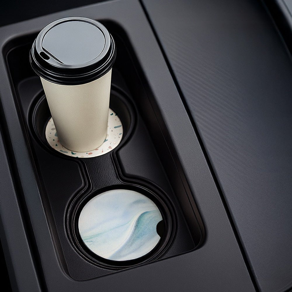 珪藻土汽車杯墊-2片組|吸水速乾・防止積水