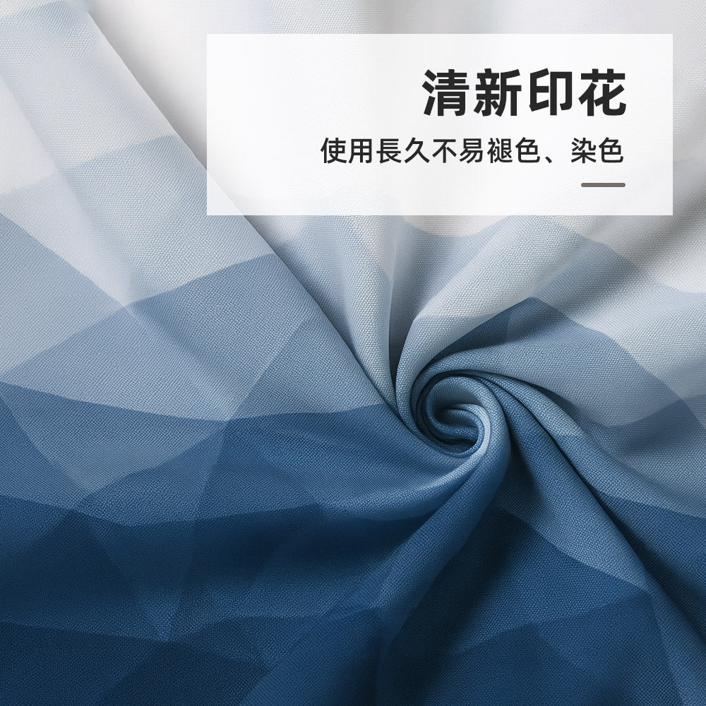 幾何漸層防水浴簾|現代感設計・乾濕分離保持浴室清爽