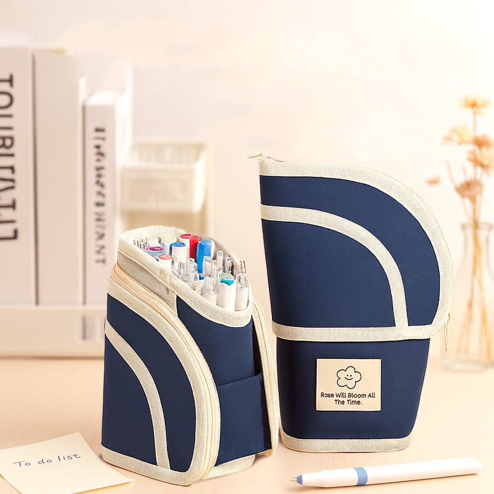 伸縮筆筒站立筆袋|大容量收納・一秒變身直立筆筒
