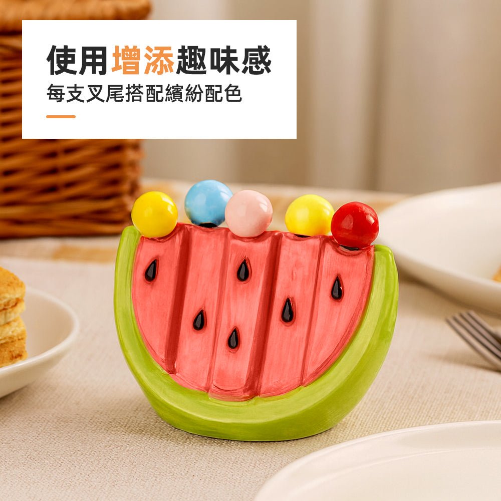 西瓜陶瓷水果叉組|夏日餐桌的繽紛甜趣點綴