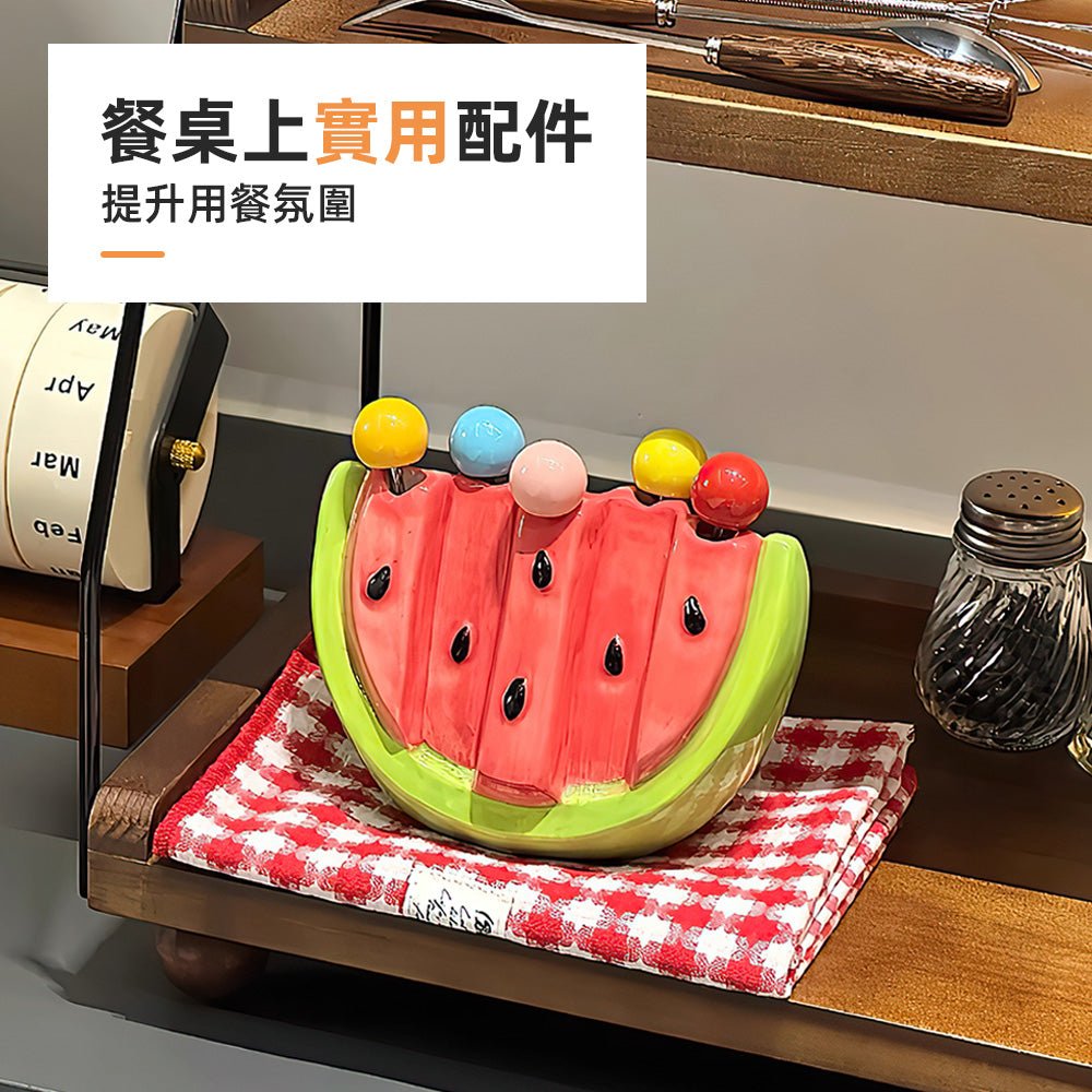 西瓜陶瓷水果叉組|夏日餐桌的繽紛甜趣點綴