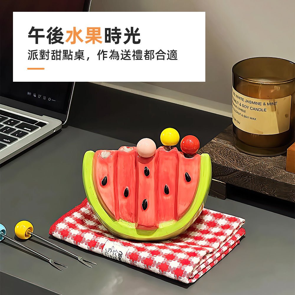 西瓜陶瓷水果叉組|夏日餐桌的繽紛甜趣點綴