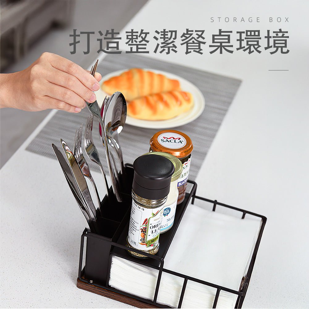 餐具餐巾面紙盒|分區收納設計・讓餐桌整潔又有序