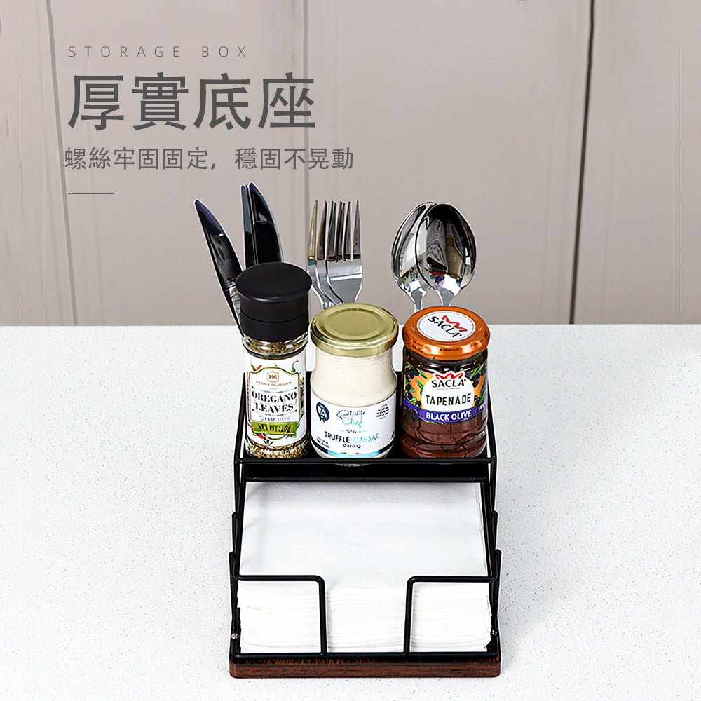 餐具餐巾面紙盒|分區收納設計・讓餐桌整潔又有序