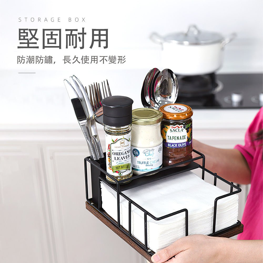 餐具餐巾面紙盒|分區收納設計・讓餐桌整潔又有序