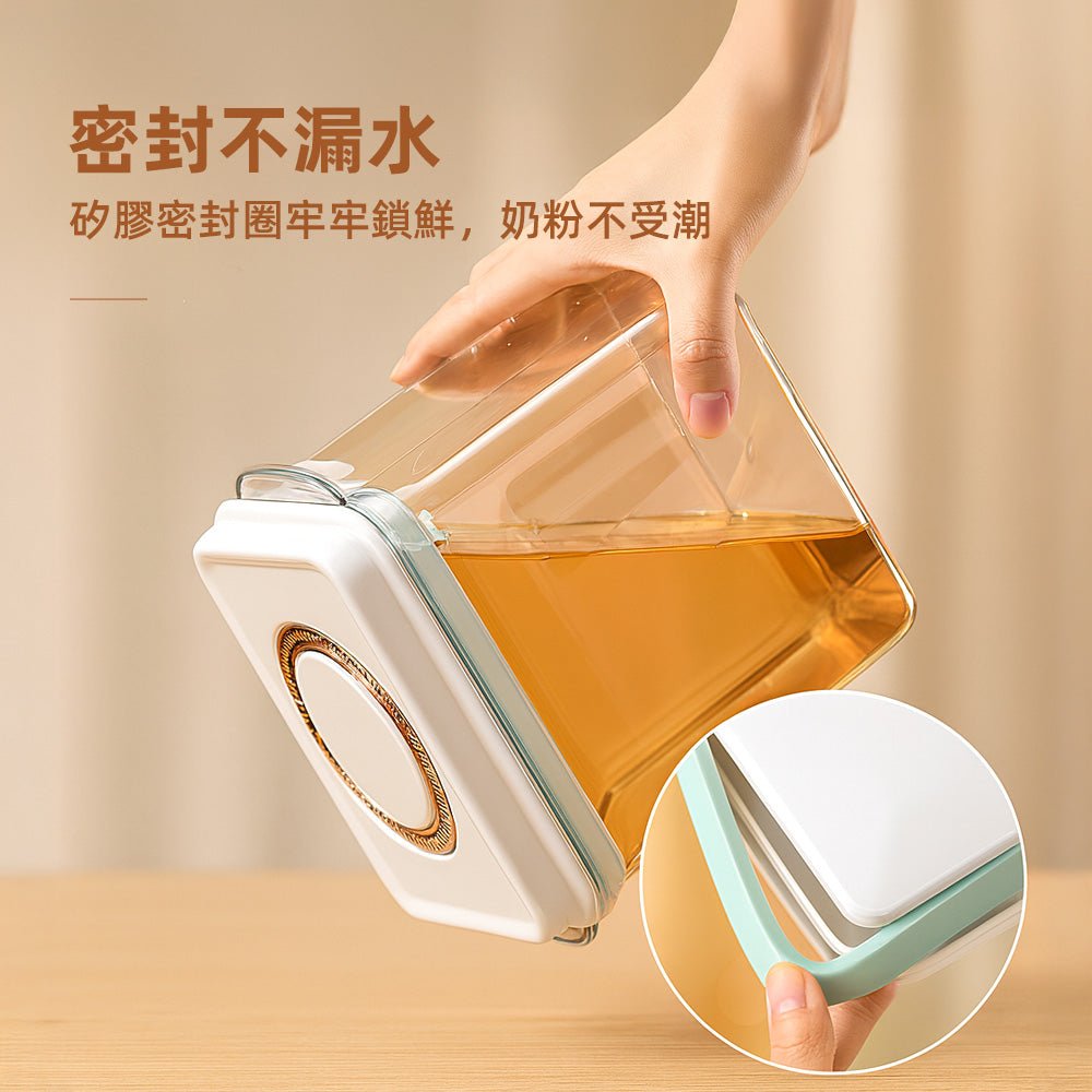 奶粉分裝密封罐|一鍵密封防潮・附日期旋鈕記錄・透明可視罐身好掌握