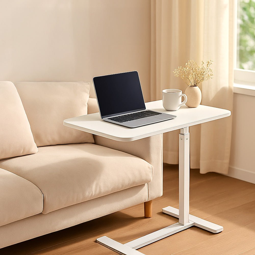 氣壓升降床邊桌|坐站自由切換・滑順升降輕鬆調整高度