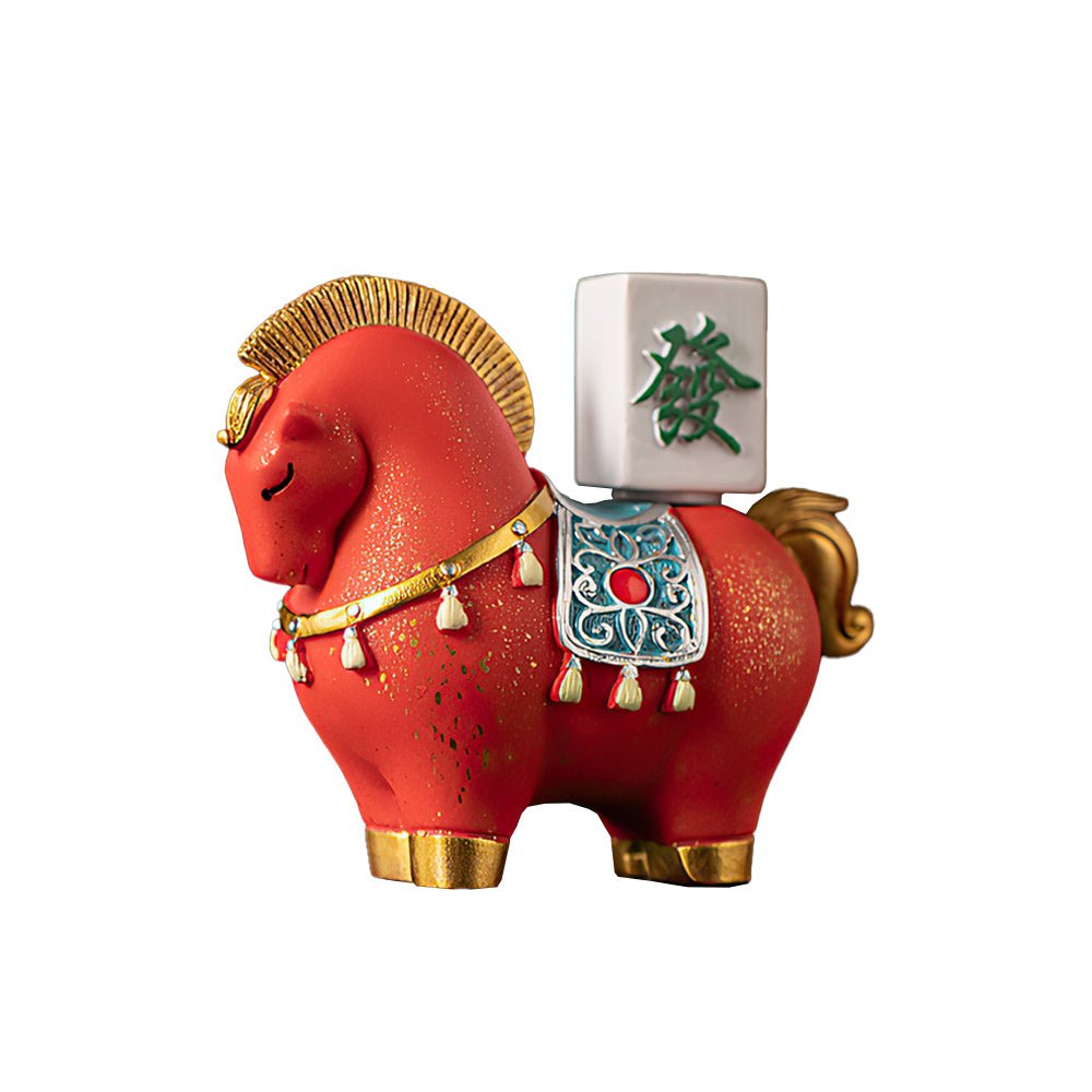 祈福赤馬招財擺飾|陶瓷質感・寓意吉祥納福聚寶