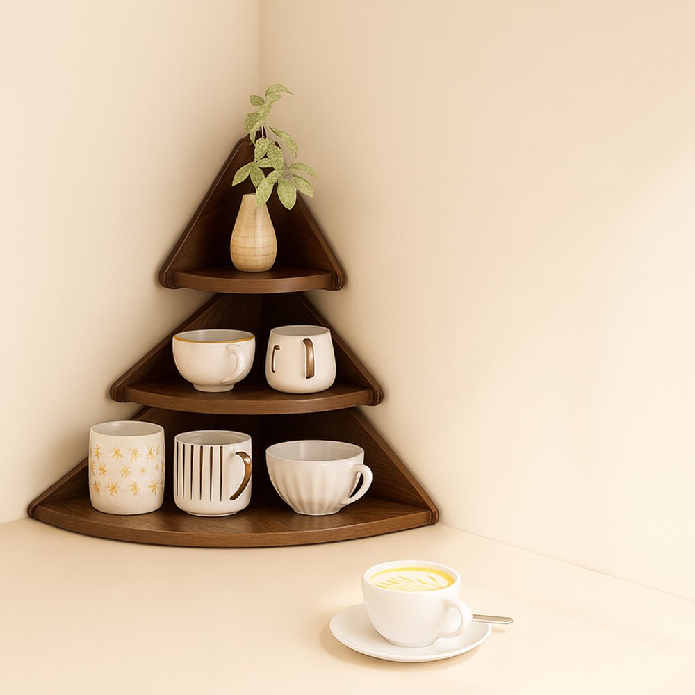 松樹轉角置物架|三層立體設計・巧用邊角打造整潔空間