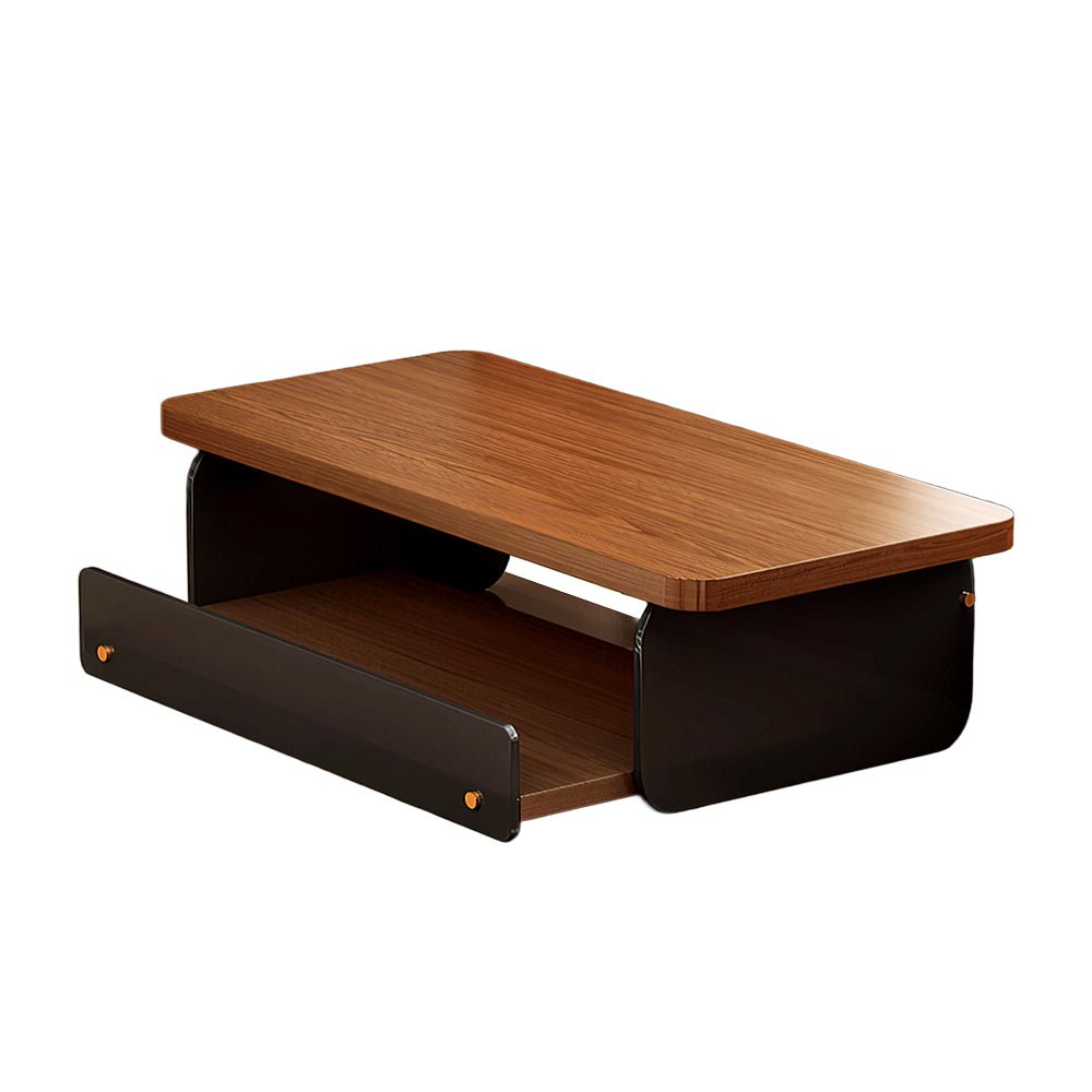 木紋桌上收納盒|抽屜滑軌設計・咖啡角落更整齊有序