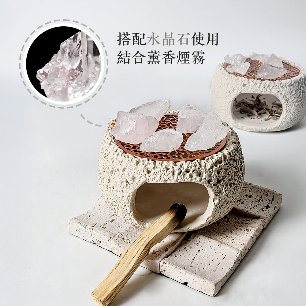 水晶淨化爐|薰香與儀式兼具・療癒氣場的溫暖光源