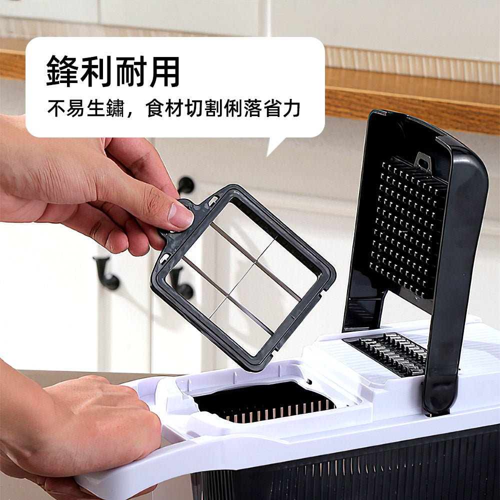 多功能切菜刨絲器|17刀片自由替換・輕鬆切出料理層次