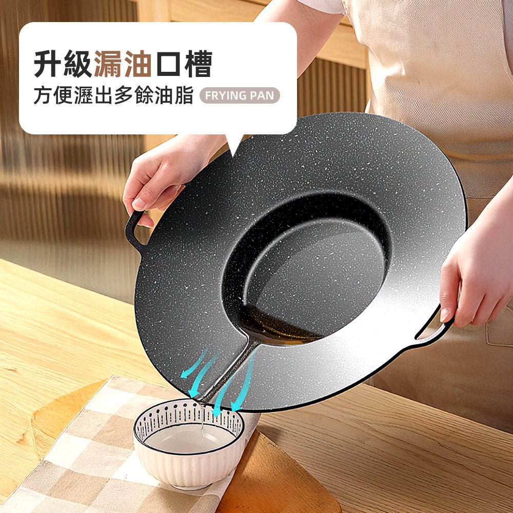 麥飯石不沾分區烤盤|一鍋雙享設計・油炸保溫都方便