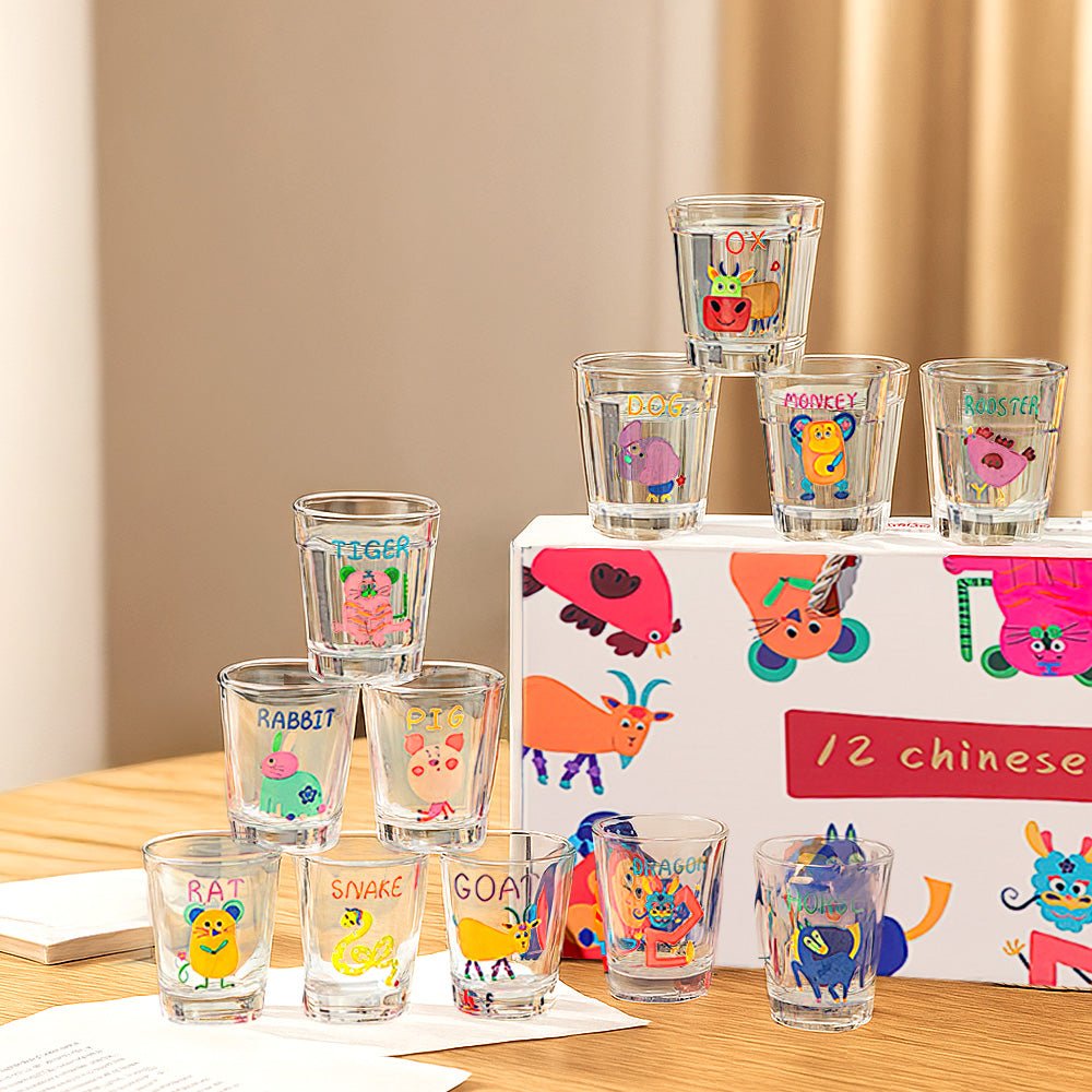 十二生肖燒酒杯禮盒|趣味插畫設計・送禮收藏兩相宜