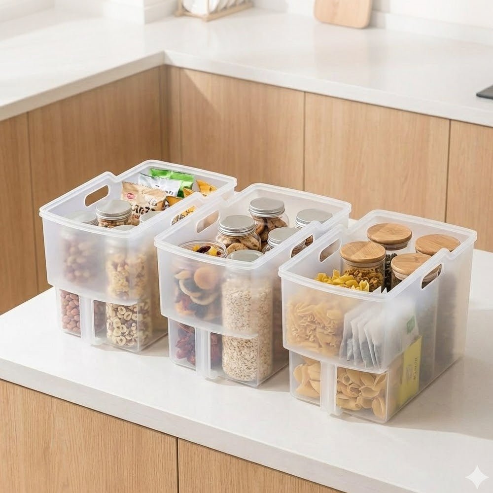 磨砂廚房收納盒小號 3入|櫥櫃整齊分層更好找