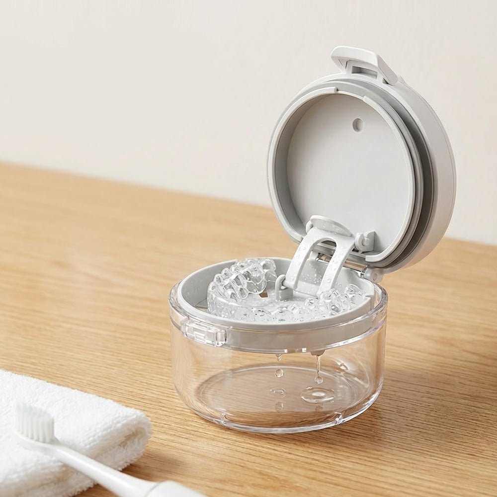 自動瀝水牙套盒|不濕手收納・清潔一次搞定