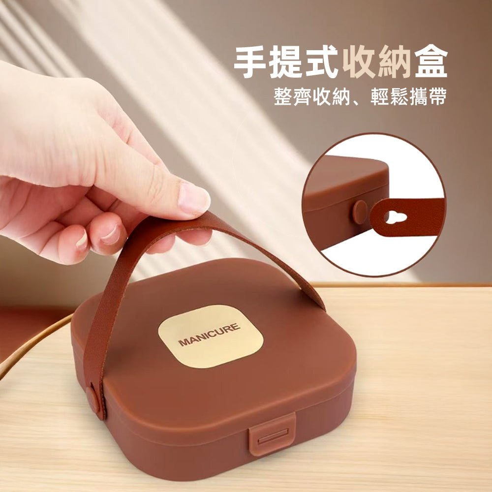 質感咖系修容指甲剪8件組|防飛濺俐落剪裁・手提收納好攜帶・一套搞定手足護理