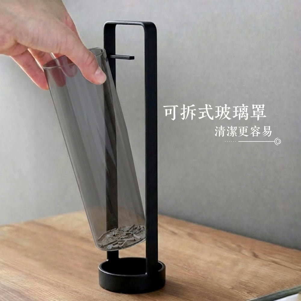 倒掛線香座|極簡玻璃罩防飛灰的安靜香儀器