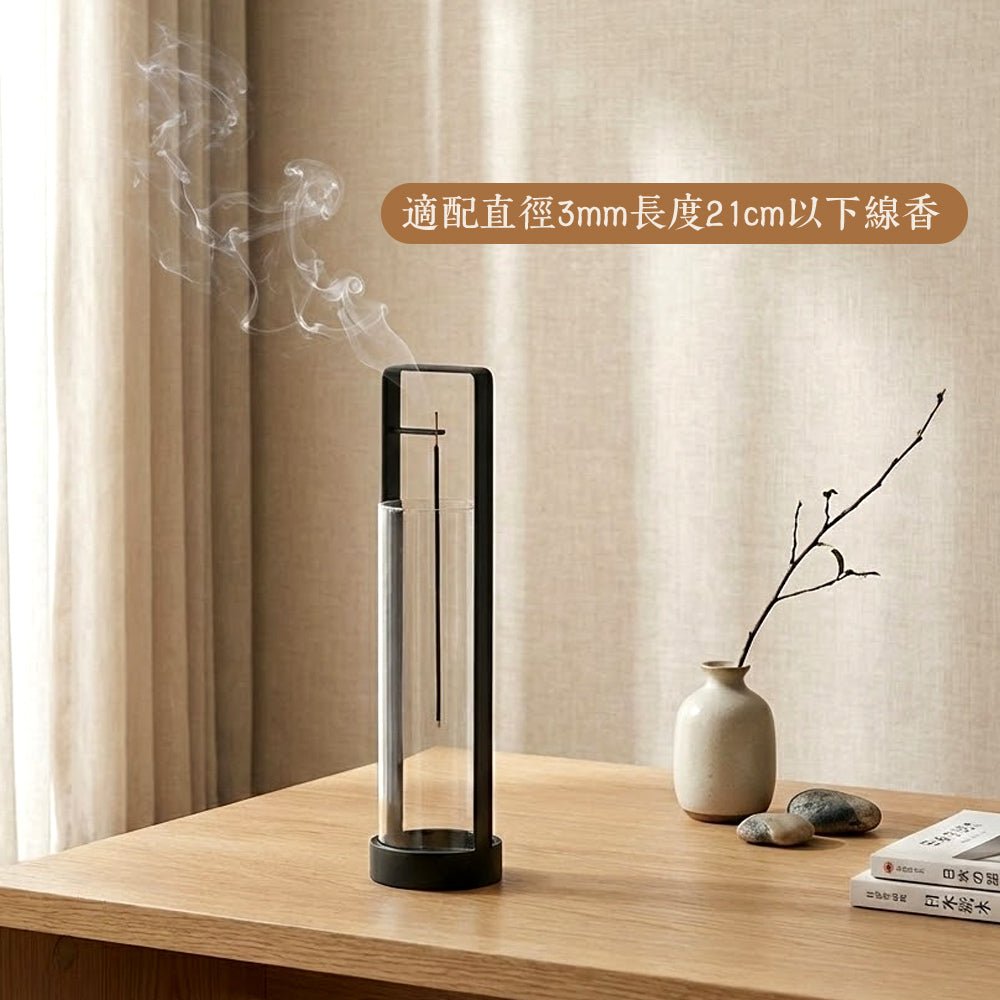 倒掛線香座|極簡玻璃罩防飛灰的安靜香儀器
