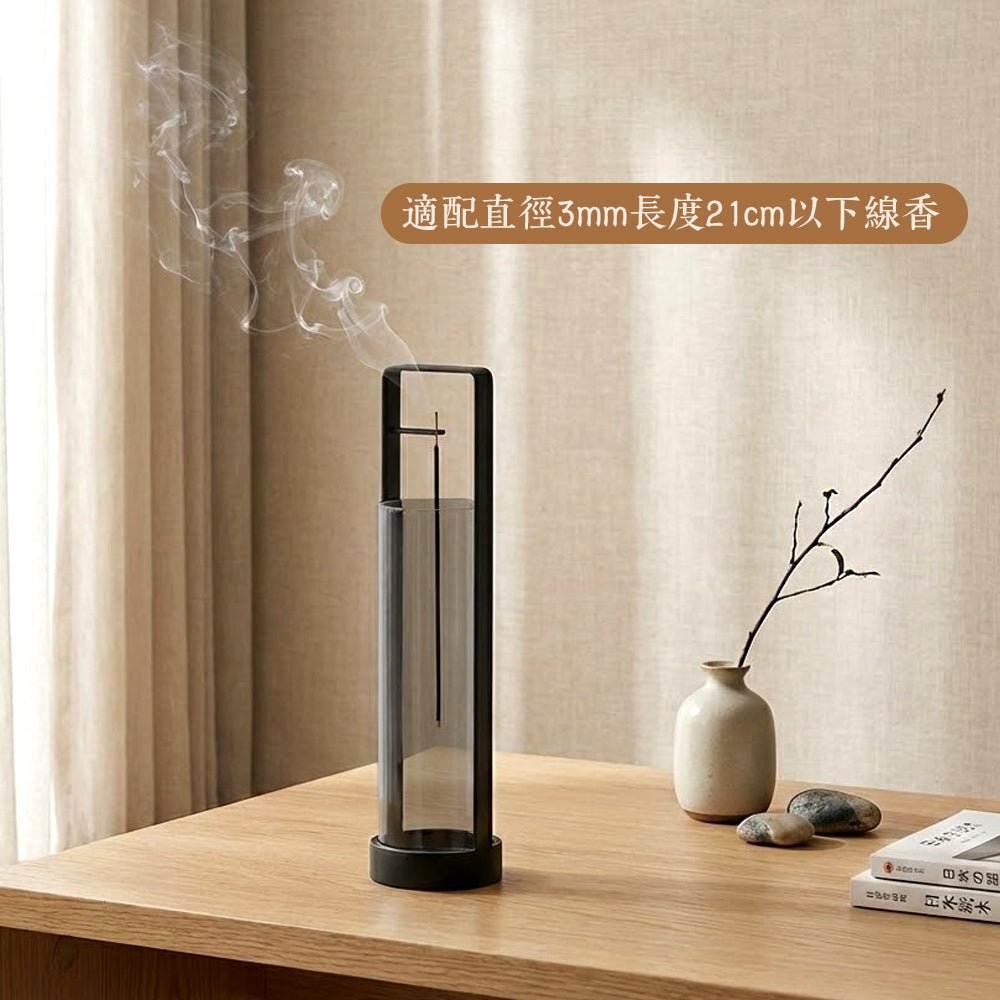 倒掛線香座|極簡玻璃罩防飛灰的安靜香儀器