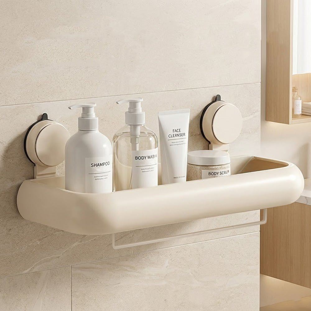 吸盤浴室置物架|瓶罐一次排好,牆面清爽不凌亂