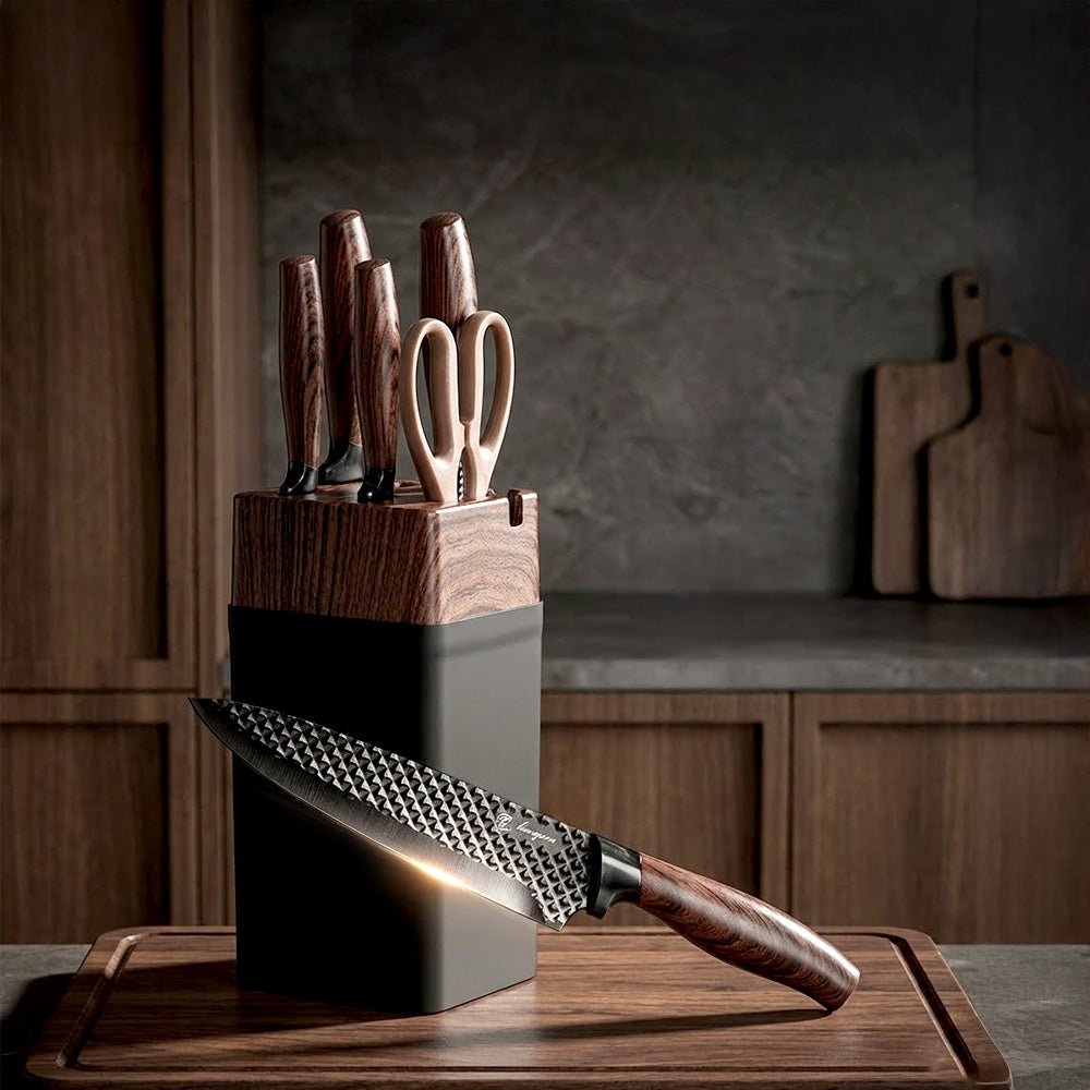 菱紋刀具七件組|日常料理一組到位,檯面也俐落有型