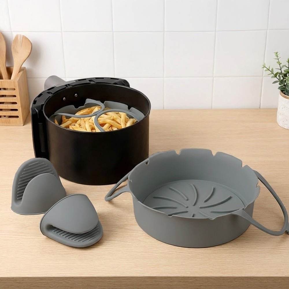 耐熱氣炸鍋矽膠烤盤|SGS檢驗認證|讓氣炸料理更好翻、更好洗